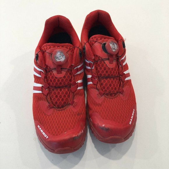 Mammut MTR Boa Low All Terrain Running Shoes Red Men's US 9.5 EUR 42 VGUC $169 - Picture 3 of 10